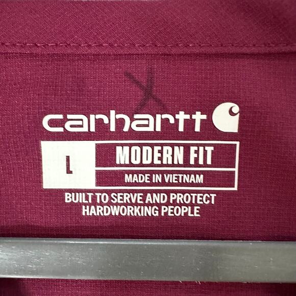 Carhartt Women’s Force Scrub Top Modern Fit V-Neck Burgundy Wine‎ Size L Pocket - Picture 3 of 8